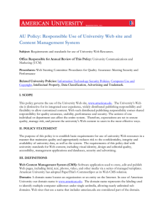 AU Policy: Responsible Use of University Web site and
