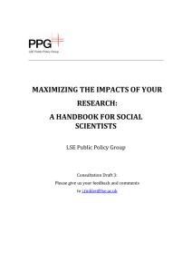 MAXIMIZING THE IMPACTS OF YOUR RESEARCH: A HANDBOOK FOR SOCIAL