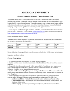 AMERICAN UNIVERSITY General Education Wildcard Course Proposal Form
