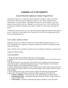 AMERICAN UNIVERSITY General Education Sophomore Seminar Proposal Form