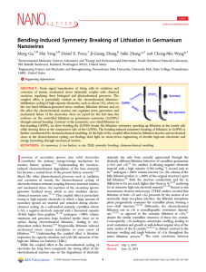 Bending-Induced Symmetry Breaking of Lithiation in Germanium Nanowires * Meng Gu,