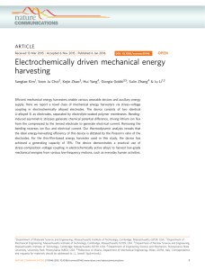 Electrochemically driven mechanical energy harvesting ARTICLE Sangtae Kim