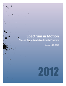 2012 Spectrum in Motion  Phoebe Reese Lewis Leadership Program  January 20, 2012 