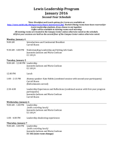 Lewis Leadership Program January 2016 Second-Year Schedule