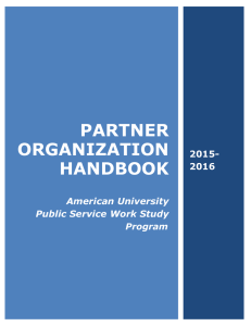 PARTNER ORGANIZATION HANDBOOK 2015-