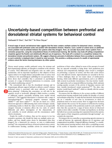 Uncertainty-based competition between prefrontal and dorsolateral striatal systems for behavioral control