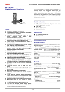 HCS-5100R Digital Infrared Receivers HCS-5100 Series Digital Infrared Language Distribution System