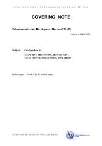 COVERING  NOTE  Telecommunication Development Bureau (ITU-D) Subject: