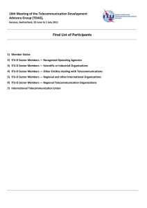 Final List of Participants 16th Meeting of the Telecommunication Development