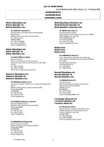 LIST  OF  PARTICIPANTS ADMINISTRATIONS ADMINISTRACIONES Bélarus (République du)