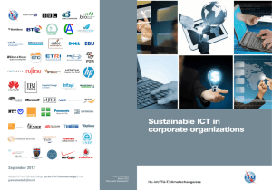 Sustainable ICT in corporate organizations September 2012 itu.int/ITU-T/climatechange/