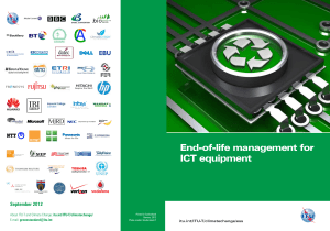 End-of-life management for ICT equipment  September 2012