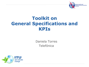 Toolkit on General Specifications and KPIs Daniela Torres