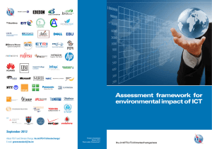 Assessment framework for environmental impact of ICT  September 2012