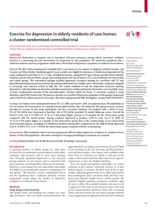 Exercise for depression in elderly residents of care homes: Articles