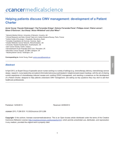 Helping patients discuss CINV management: development of a Patient Charter