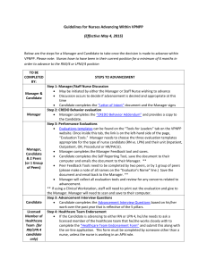 Guidelines for Nurses Advancing Within VPNPP (Effective May 4, 2015)