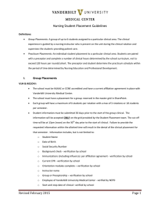 Nursing Student Placement Guidelines