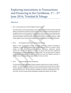 Exploring	innovations	in	Transactions and	Financing	in	the	Caribbean,	1 –	3