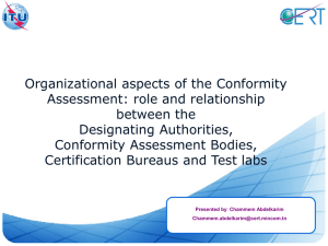 Organizational aspects of the Conformity Assessment: role and relationship between the Designating Authorities,