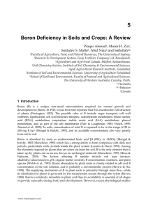 5 Boron Deficiency in Soils and Crops: A Review Waqar Ahmad