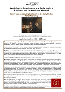 Workshop in Renaissance and Early Modern