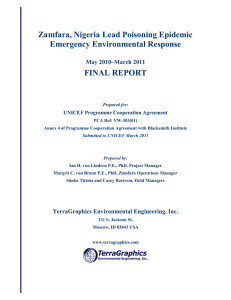 Zamfara, Nigeria Lead Poisoning Epidemic Emergency Environmental Response FINAL REPORT May 2010–March 2011