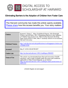 Eliminating Barriers to the Adoption of Children from Foster Care