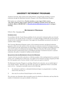 UNIVERSITY RETIREMENT PROGRAMS