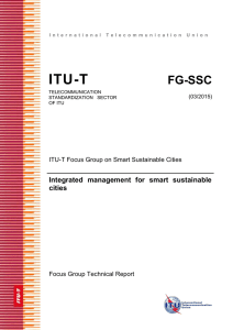 ITU-T FG-SSC Integrated  management  for  smart  sustainable cities