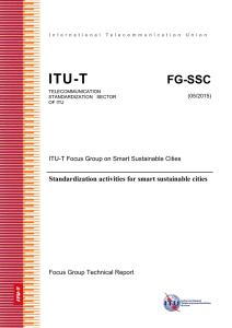 ITU-T FG-SSC Standardization activities for smart sustainable cities