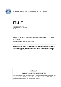 ITU-T Resolution 73 – Information and communication technologies, environment and climate change