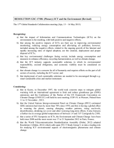 RESOLUTION GSC-17/08: (Plenary) ICT and the Environment (Revised)