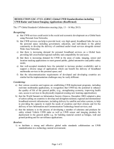 RESOLUTION GSC-17/13: (GRSC) Global UWB Standardization including