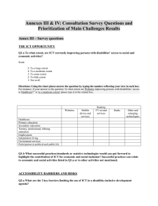 Annexes III &amp; IV: Consultation Survey Questions and