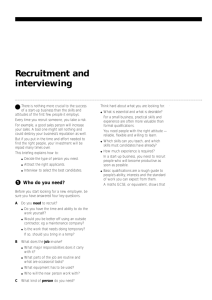 Recruitment and interviewing