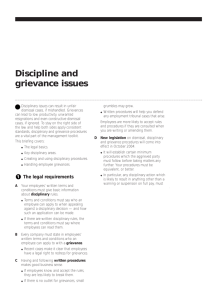 Discipline and grievance issues