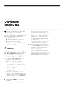 Dismissing employees