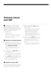 Sickness issues and SSP