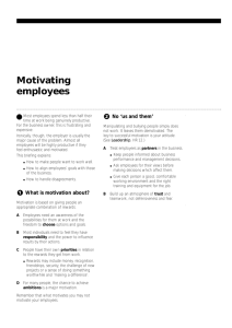 Motivating employees No ‘us and them’