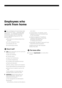Employees who work from home