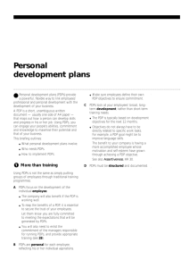 Personal development plans