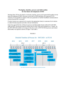 Workplan, timeline, process and deliverables for the future development of IMT
