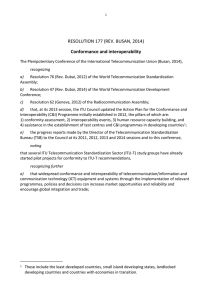 RESOLUTION 177 (REV. BUSAN, 2014) Conformance and interoperability