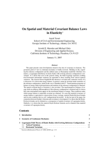 On Spatial and Material Covariant Balance Laws in Elasticity