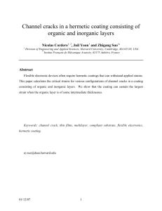 Channel cracks in a hermetic coating consisting of  Nicolas Cordero