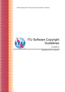 ITU Software Copyright  International Telecommunication Union