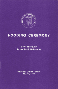 HOODING  CEREMONY Law School of Texas Tech University