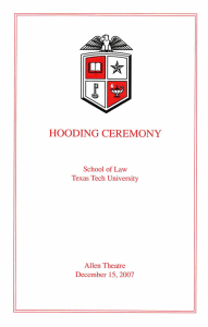 CEREMONY HOODING Law Tech