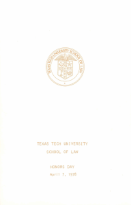 TEXAS  TECH  UNIVERSITY SCHOOL  OF  LAW